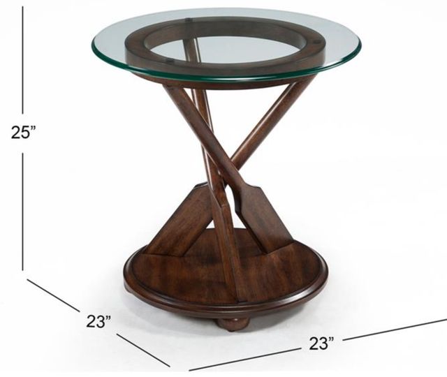 Magnussen Home® Beaufort Glass/Dark Oak Round End Table-1