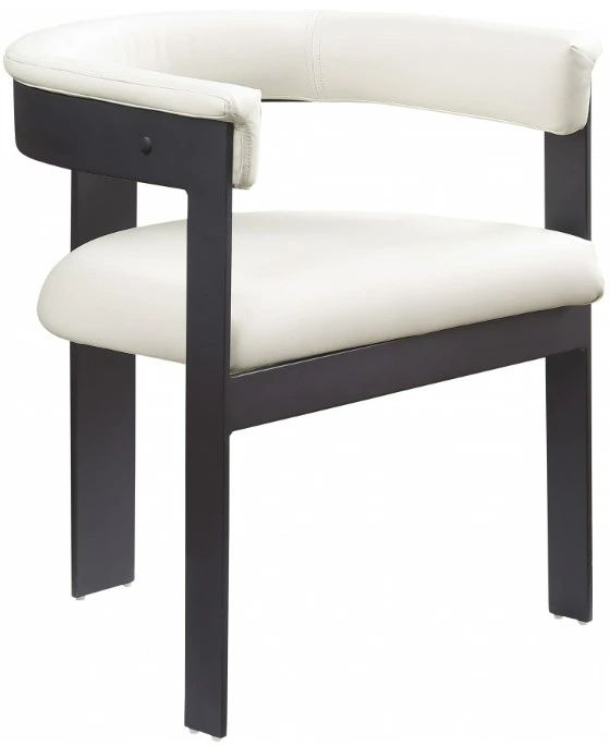Meridian Furniture Romeo Cream/Matte Black Vegan Leather Dining Chair-0