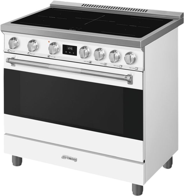 Smeg Professional 36" Matte White Pro Style Induction Range-2
