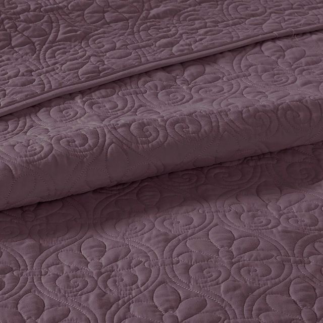 Olliix by Madison Park Purple Queen Quebec Reversible Bedspread Set-4