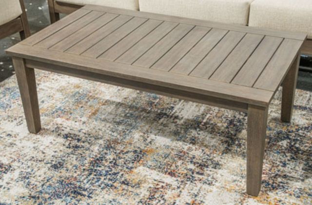Signature Design by Ashley® Eden Reef Beige/Dark Brown Wood Outdoor Rectangular Cocktail Table-2