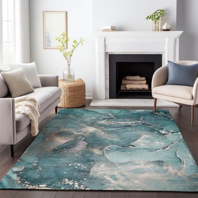Dalyn™ Rug Company Odyssey OY11 Teal 5'x8' Area Rug-4