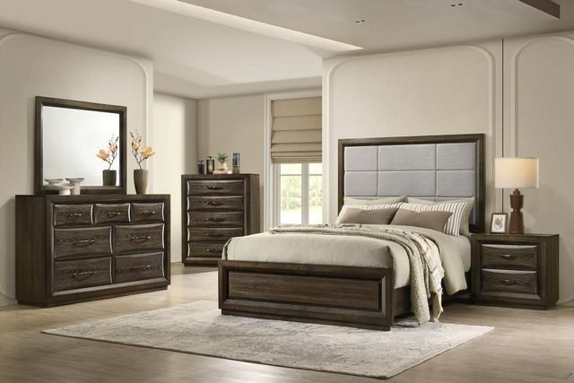Coaster® Atlas 5-Piece Dark Oak Eastern King Panel Bedroom Set-1