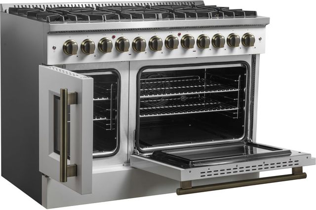FORNO® Galiano Alta Qualita 30" White Pro Style Dual Fuel Range -4