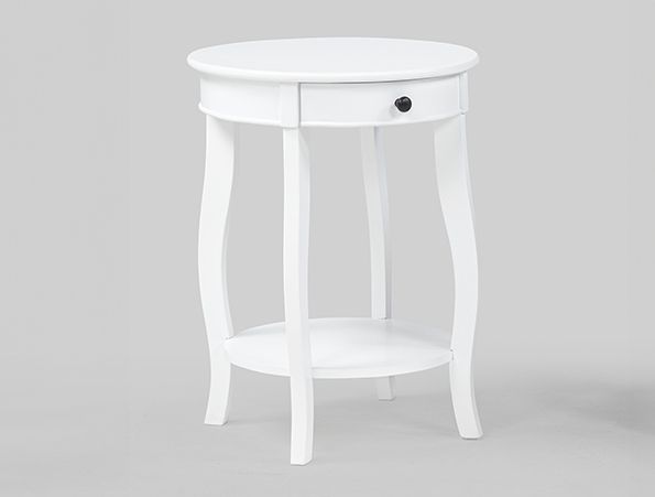 Crown Mark Jacie White Chairside Table-1
