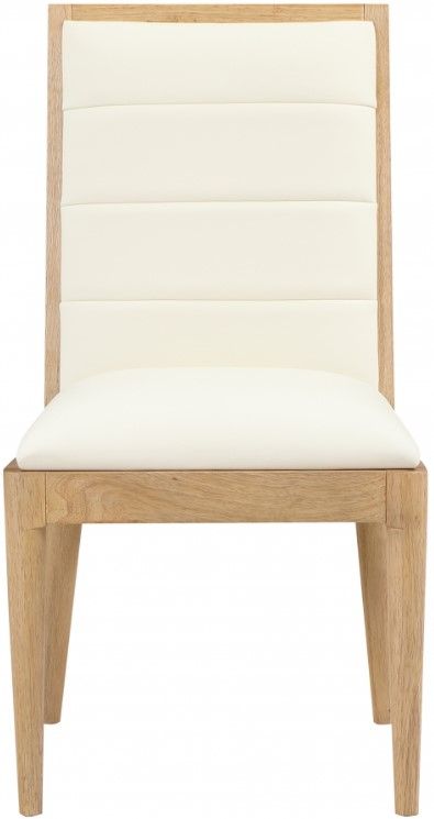 Meridian Furniture Bristol Cream/Natural Vegan Leather Dining Chair-1