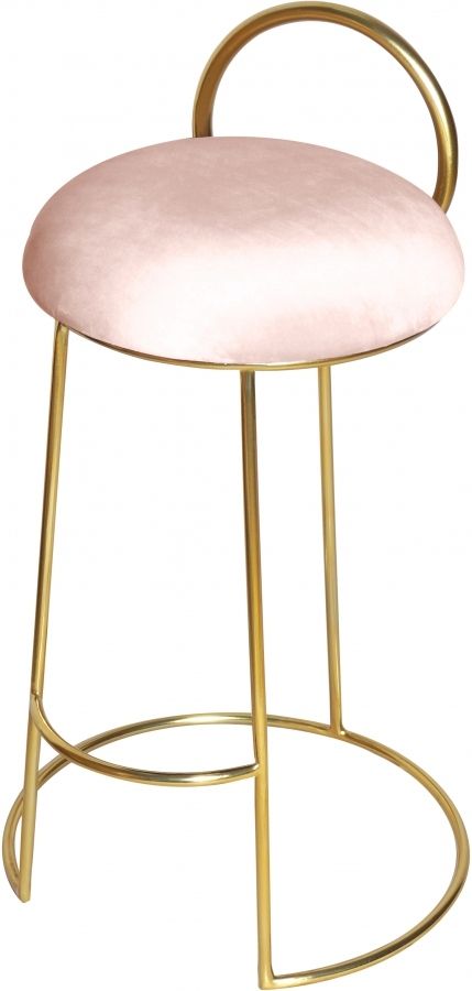 Meridian Furniture Ring Pink Velvet Counter Stool-0