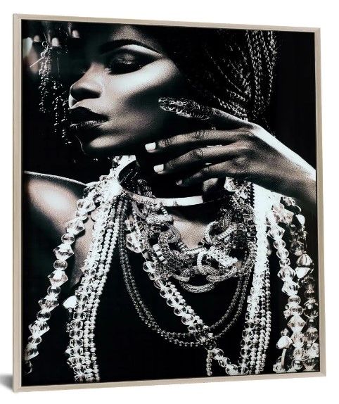 Classy Art Style 9 Floating Tempered Glass with Foil Wall Art-1