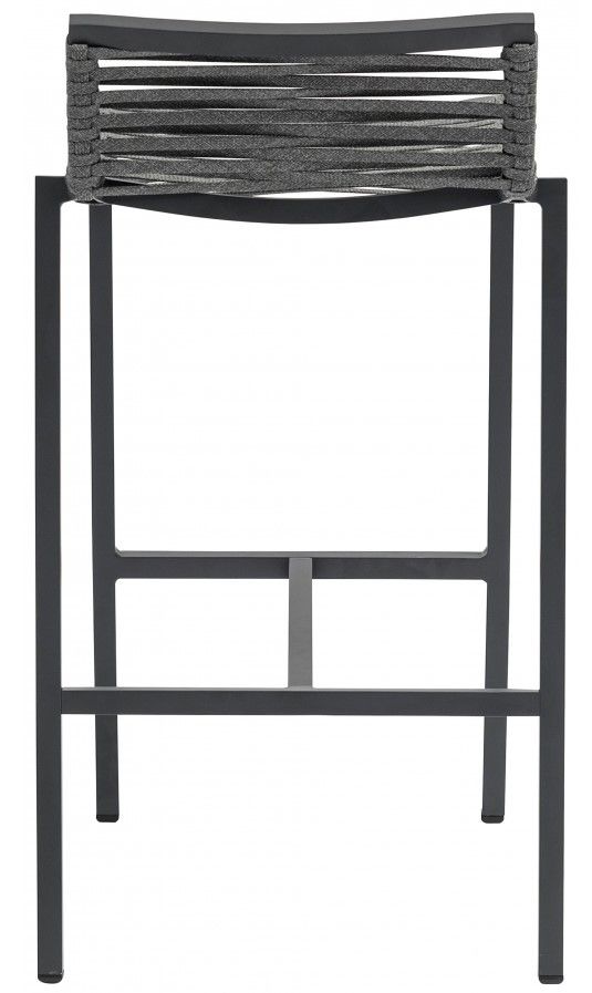 Meridian Furniture Maldives 2-Piece Grey Aluminum 34" Outdoor Patio Barstool Set-3