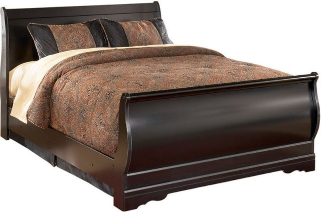 Signature Design by Ashley® Huey Vineyard 5-Piece Black Queen Sleigh Bed Set-1
