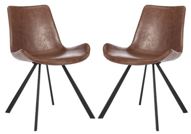Safavieh Terra 2-Piece Black/Medium Brown Dining Side Chair Set-0