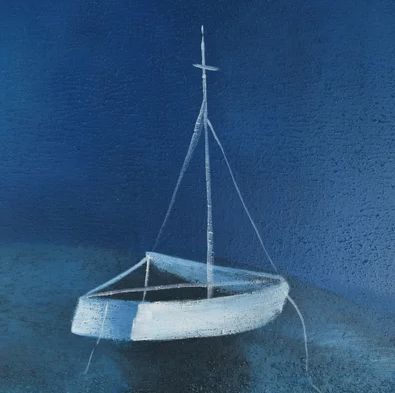 Stylecraft Blue Water Sailboat Blue/White Wall Art-2