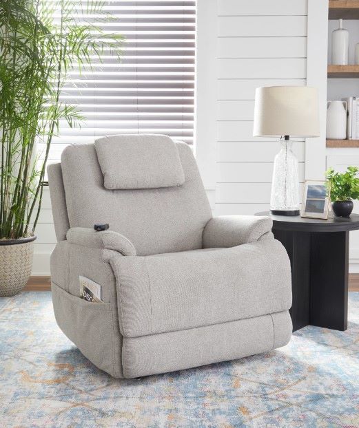 Flexsteel® Zecliner Model 2 Petite Dove Power Lift and Sleep Recliner with Power Headrest and Lumbar-2