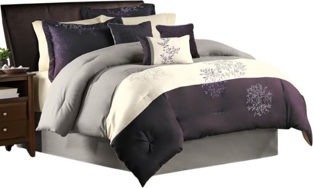 Hallmart Collectibles Glenberry Purple 7-Piece Queen Comforter Set-0