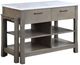 ACME Furniture Feivel Rustic Oak Kitchen Island with Pull Out Table-4