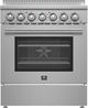 FORNO® Paolo 30" Stainless Steel Pro Style Electric Range with True Convection Oven-0