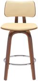 Armen Living Pico Cream/Walnut Swivel Counter Stool-1