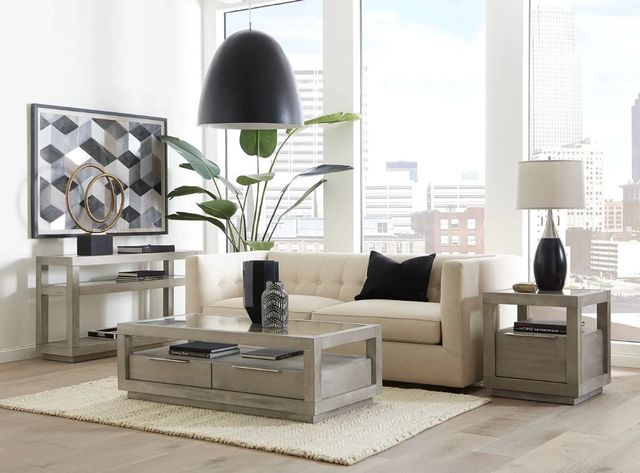 Modus Furniture Oxford Glass Top Coffee Table with Mineral Base-1