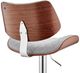 Armen Living Leland Gray/Chrome Adjustable Bar Stool-3