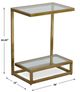 Uttermost® Musing Glass Top Accent Table with Brushed Brass Frame-2