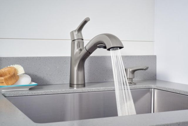 Peerless Parkwood® Stainless Single Handle Pull-Out Kitchen Faucet-2