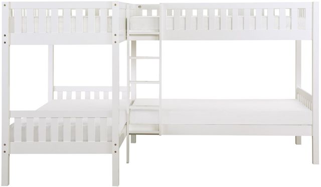 Homelegance® Galen White Twin/Twin Corner Bunk Bed-2