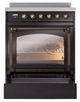 Ilve® Nostalgie II Noblesse 30'' Glossy Black Pro Style Induction Range with Burnished Trim-3
