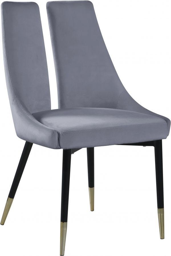 Meridian Furniture Sleek Grey Velvet Dining Chair-0