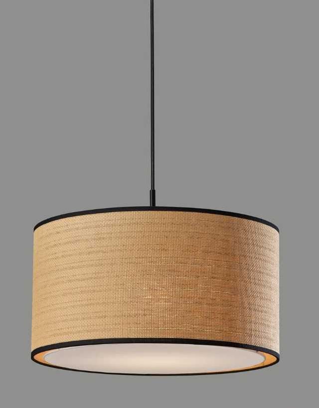 Adesso® Harvest Black Large Drum Pendant-1