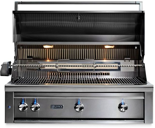 LYNX® Professional 3-Burner Stainless Steel Built-In Natural Gas Grill with All Trident Infrared Burners and Rotisserie-1