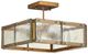 Currey & Company Countervail Antique Brass/Clear Square Semi-Flush Mount-3