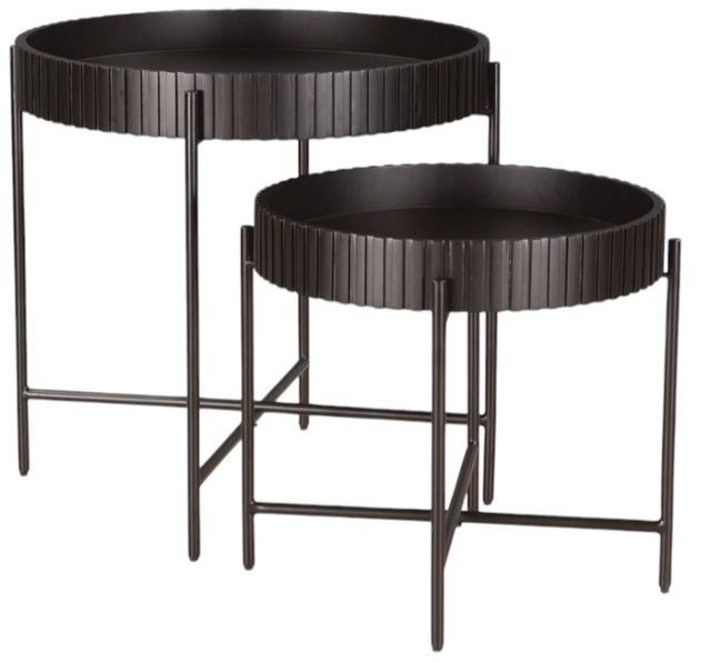Home Trends & Design Verbania Matte Black Nesting Table-0