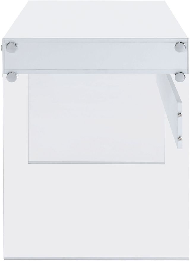 Coaster® Dobrev Glossy White/Clear Computer Desk-1
