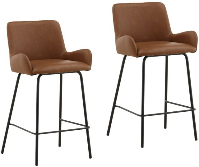 Dovetail Furniture Zamar 2-Piece Saddle Counter Stool Set-0