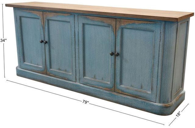 Nest Home Collections Amelia Antique Blue/Distressed Light Blue Buffet-3