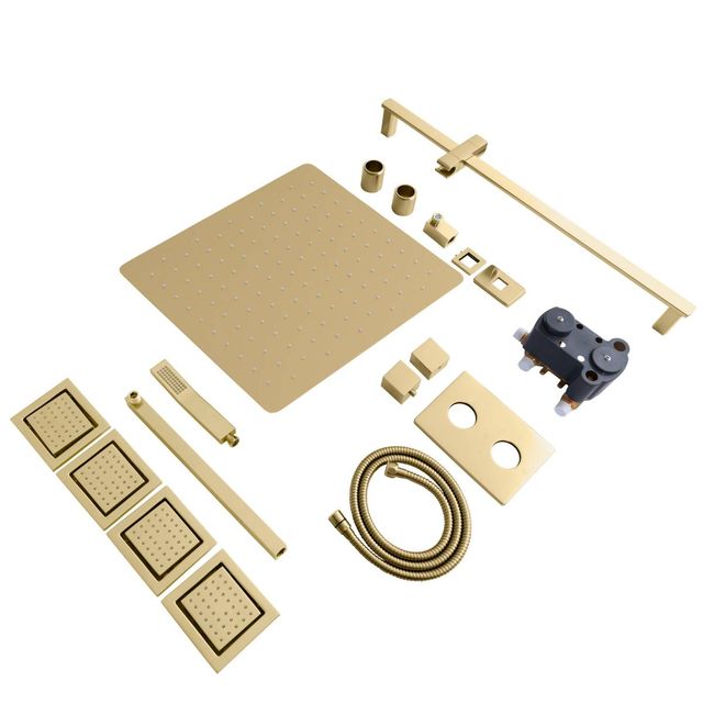 ZLINE Autograph Edition Crystal Bay Champagne Bronze Thermostatic Shower System with Body Jets-1