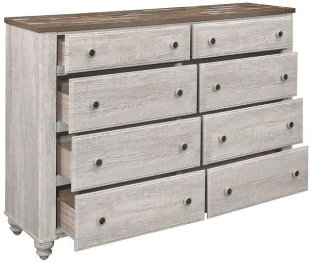 Mazin Furniture Nashville Antique White and Brown Dresser-2