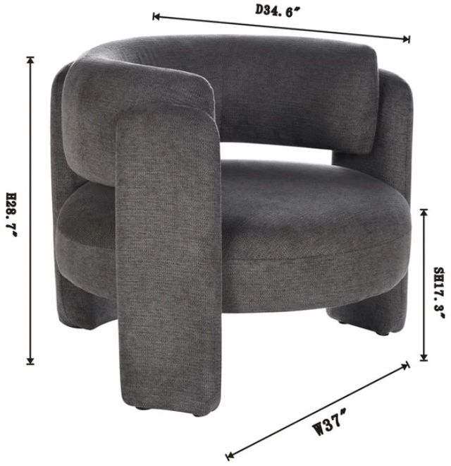 Stylecraft Dann Foley Lifestyle Gray Lounge Chair-3