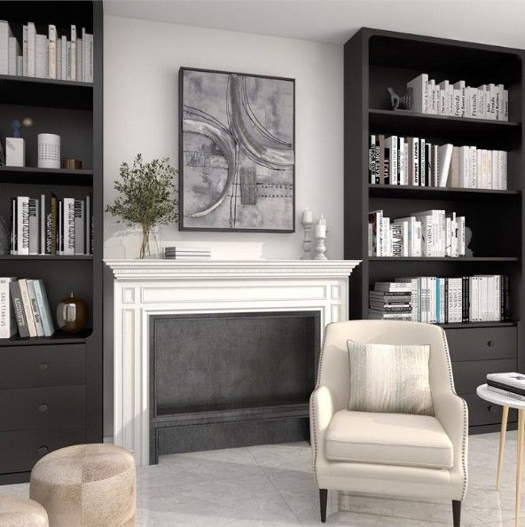 Deco Marche Gray Canvas Abstract Wall Art with Black Frame-1