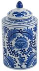 A & B Home Aline Blue/White Lidded Jar-0