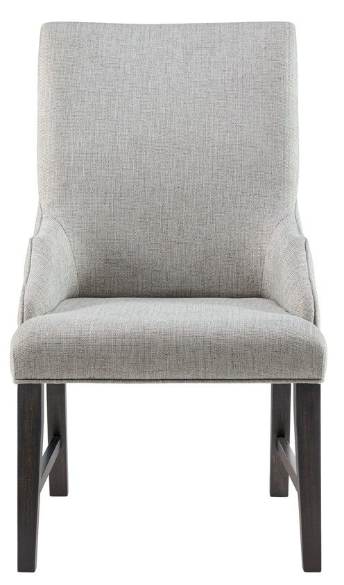 Elements International Montrose Espresso/Light Gray Upholstered Dining Host Chair-3