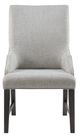 Elements International Montrose Espresso/Light Gray Upholstered Dining Host Chair-3