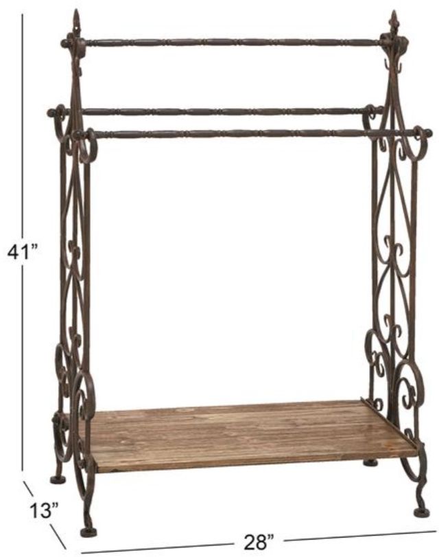 Deco Marche Black Scroll Towel Rack-2