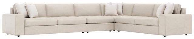 Bernhardt Nest Bernhardt Living 4-Piece Beige Leather L-Shape Sectional-2