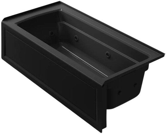 KOHLER® Archer® Black 66" x 32" Alcove Whirlpool - Right Drain-0