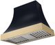 AGA Cascade 36" Gloss Black Wall Mounted Range Hood with Brushed Brass Trim-0