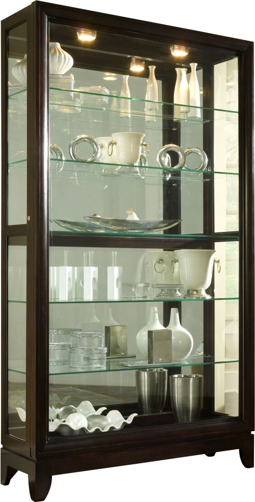 Pulaski™ PFC Deep Brown Two Way Sliding Door Curio-0