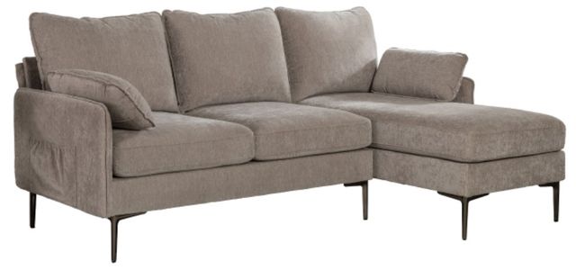 Mazin Furniture Mercury 2-Piece Taupe Reversible Chaise Sofa Sectional-0