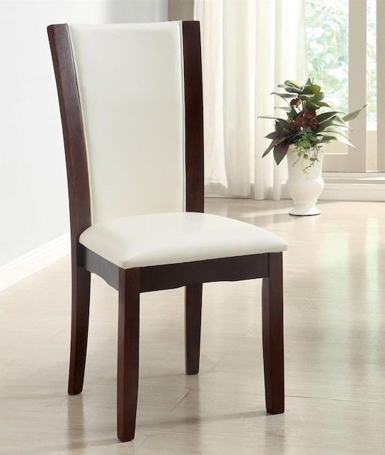 Furniture of America® Manhattan I 2-Piece White/Dark Cherry Side Chair Set-2