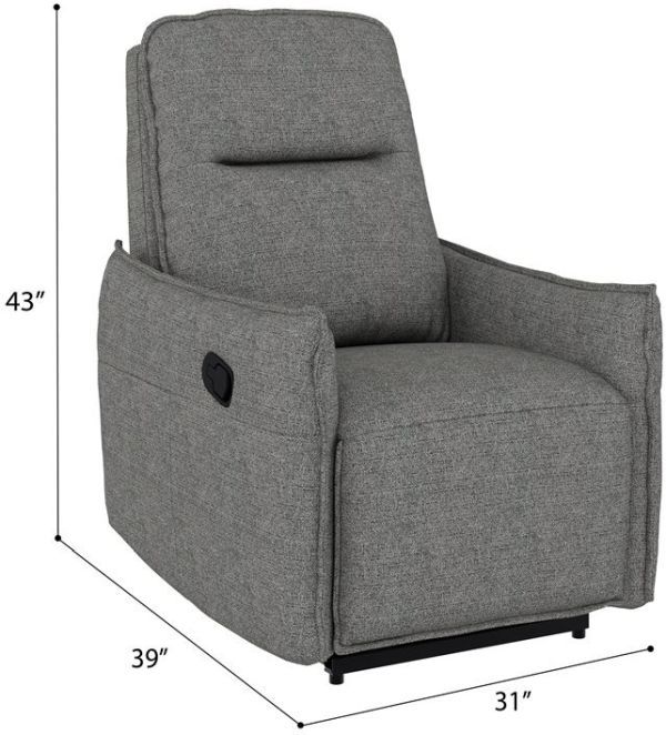 Emerald Home Justine Charcoal Manual Recliner-3